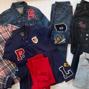 RALPH LAUREN Girls 12 14 Jackets Jeans Polo Dress Shirt Legging Fall Winter LOT